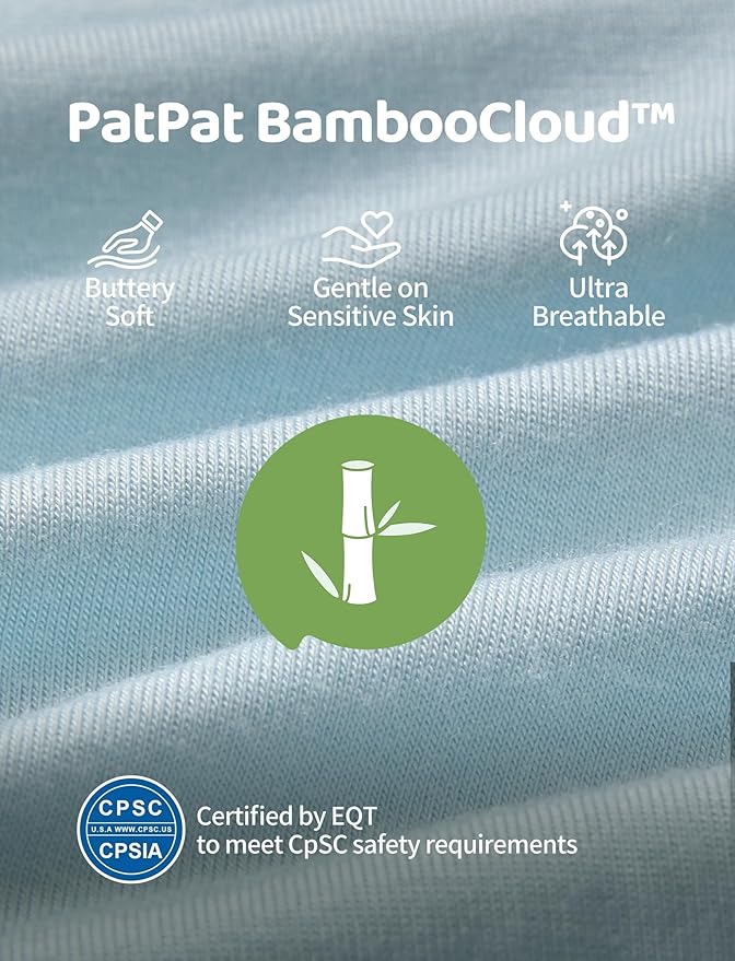 PATPAT Baby Footies Boys Girls - Bamboo Viscose - Zipper & Non-Slip Soles Romper Mitten - Footed & Footless Infant Clothes
