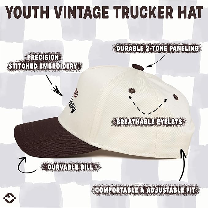 Funky Junque Premium Kids Trucker Hat Vintage Snapback Baseball Cap - Toddler Designs, Infant Sizes