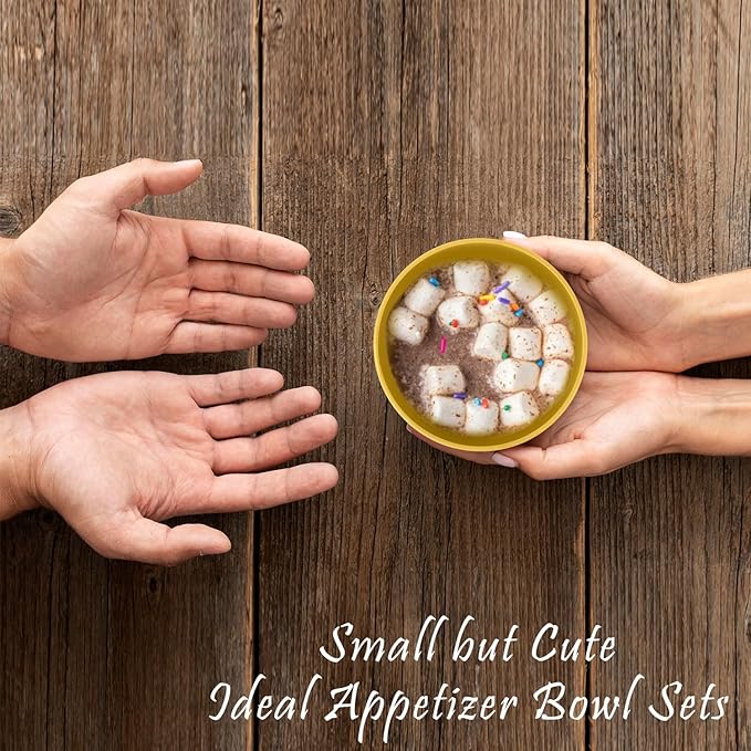 Wrova wheat straw icecream bowls 10oz set of 8 - Unbreakable Dessert Bowls Freezer Safe - Small Bowls for Yogurt,Snack and Fruits. Yellow