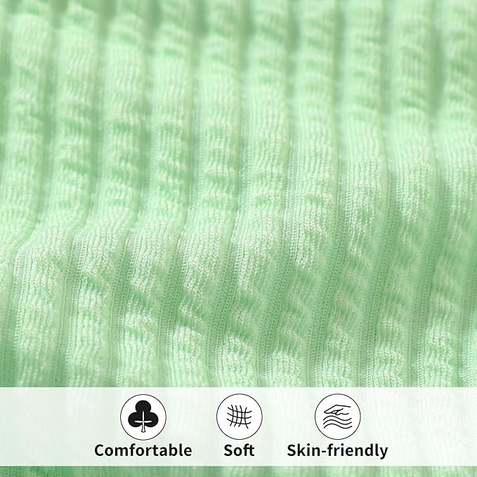 HAPPYMA Baby Swimsuit Toddler Girl Bathing Suit Summer Solid Color Bikini Set Beach Two Piece Swim Wear