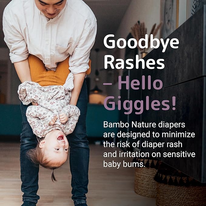 Bambo Nature Hypoallergenic Dream Baby Diapers, Premium Eco-Labeled Sustainable Diapers, Enhanced Leakage Protection, Totally Chlorine-free, Skin Friendly, and Super Absorbent - Size 6 (288 Count)
