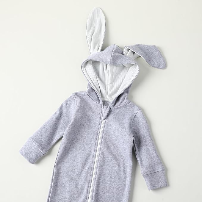 Owlivia Organic Cotton Baby Boy Girl Zip up Sleep 'N Play Pjs, Footless, Long Sleeve