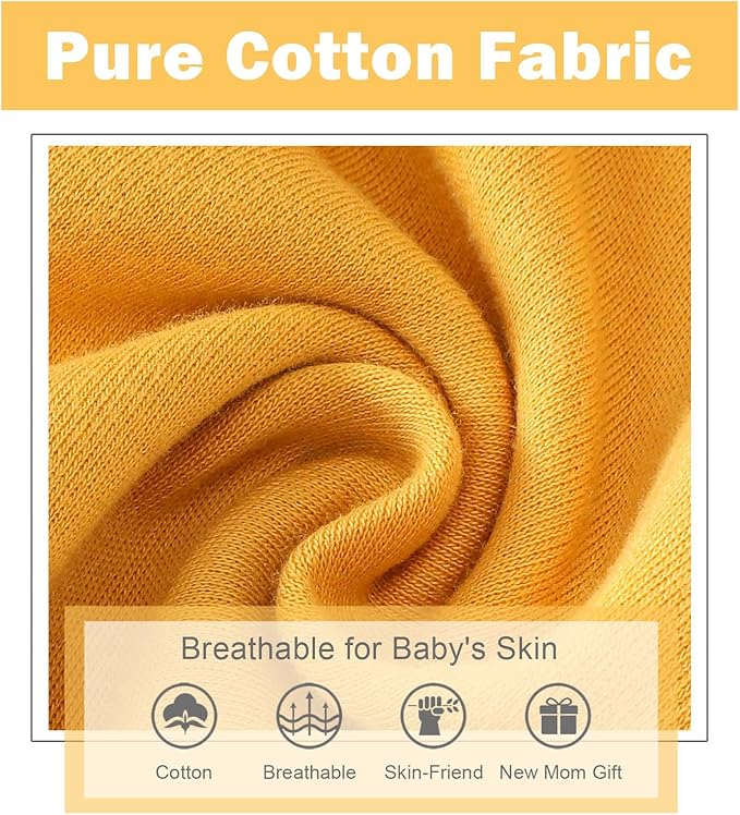 SOBOWO Newborn Baby Boy Girl 3-Pack Joggers Infant Baby Cotton Harem Pants for Toddler Boys Girls 0-3T Interlock 195 GSM