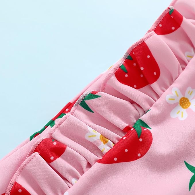 Happy Town One-Piece Infant Toddler Baby Girl Summer Swimsuit Watermelon Leopard Ruffle Swimwear Bikini Bathing Suit