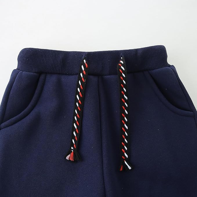 3 Pack Boy's and Girl's Fleece Pull on Jogger Sweatpant with Pockets and Drawstring 2-13 Years