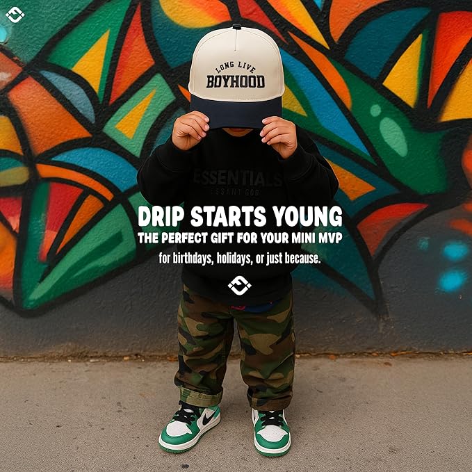 Funky Junque Premium Kids Trucker Hat Vintage Snapback Baseball Cap - Toddler Designs, Infant Sizes