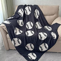 Cozy Baseball Pattern Blanket Perfect Reversible Lightweight Bedding for Adults, Soft, Warm, and Plush Ball Sports Blanket Great for Bed Sofa, Black, 50"x60"