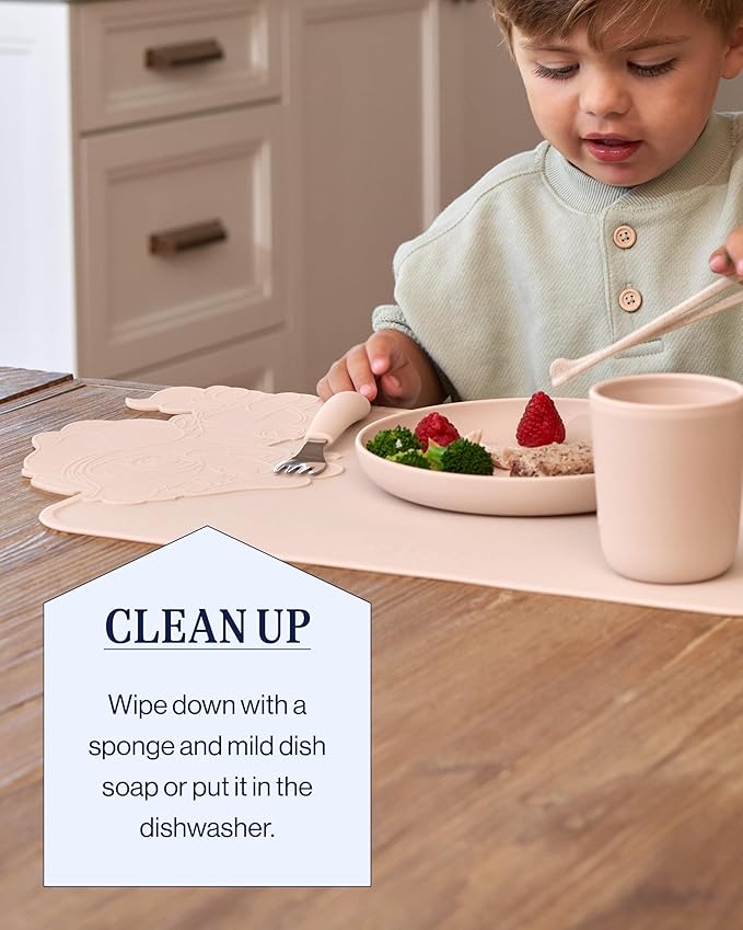 Lalo PAW Patrol Silicone Placemat for Toddlers & Babies - Non-Slip Kids Placemat for Restaurants & Dining Tables - Non-Toxic & BPA Free Safe - for Ages of 4 Months and Up - Skye