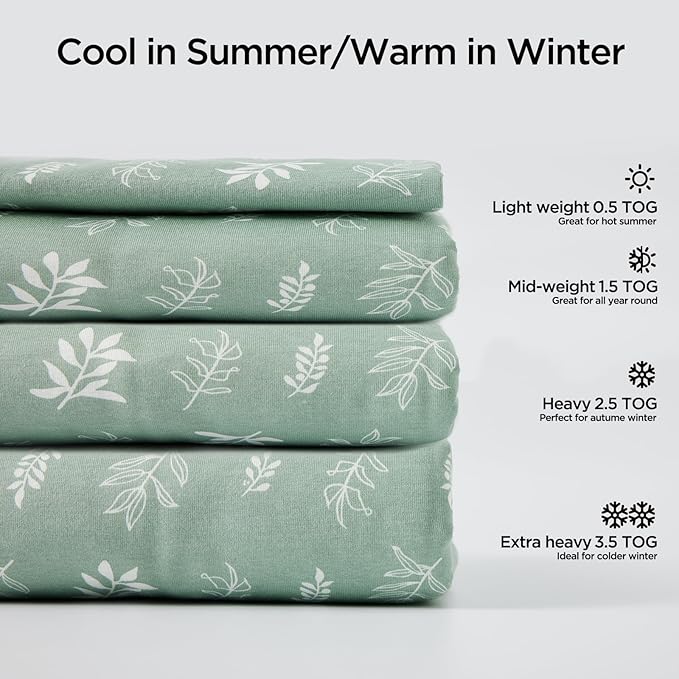Duomiaomiao 3.5 TOG Toddler Sleep Sack 2-3T 100% Cotton Winter Side Open Zipper Baby Sleep Sack with Feet, Warm Toddler Wearable Blanket