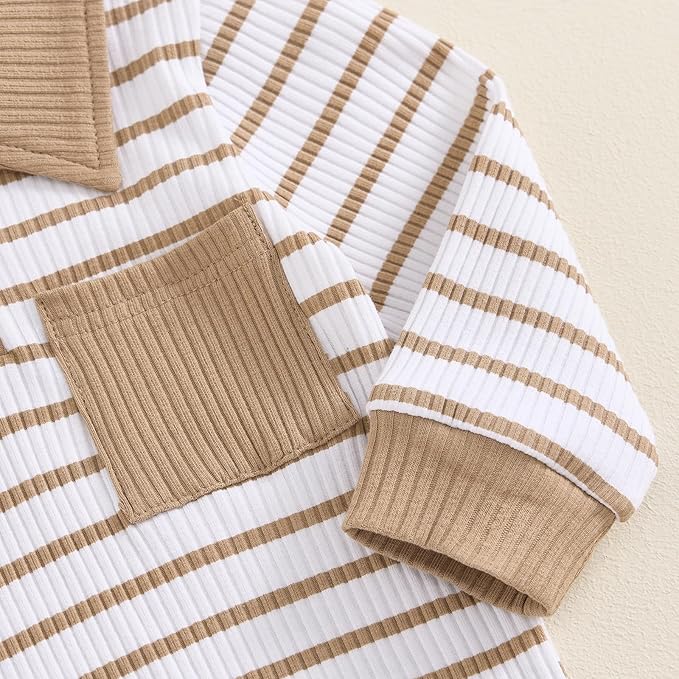 Newborn Baby Boy Girl Clothes Ribbed Knitted Long Sleeve Romper Pants Solid Cotton Infant Fall Winter Outfits 2Pcs