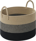 67L Storage Basket for Organizing, 20"×13" Large Laundry Baskets, Cotton Rope Woven Blanket Basket, Toy Storage for Kids, Collapsible Blankets Storage for Living Room, Nursery Room