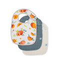 Little Unicorn Premium Classic Bib 3 pack | Adjustable as baby grows | Soft fabric on skin | Great for first time eaters (Georgia Peach)