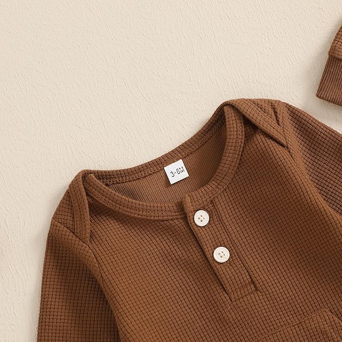 Kuriozud Newborn Infant Unisex Baby Boy Girl Clothes Button Romper Jumpsuit Basic One Piece Outfits