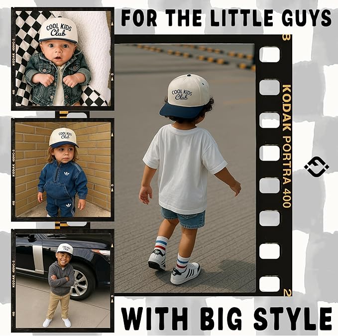 Funky Junque Premium Kids Trucker Hat Vintage Snapback Baseball Cap - Toddler Designs, Infant Sizes