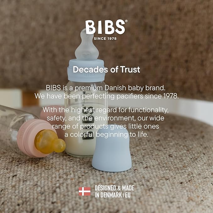 BIBS Baby Bottle Grow & Flow Starter Kit Natural Rubber Latex - Anti-Colic, BPA-Free, Round Nipple, Slow/Medium/Fast Flow, Lightweight & Easy to Clean, Suitable for Newborns 0+ Years - Ivory