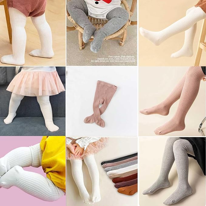 CECORC Baby Girls Tights Toddler Cable Knit Leggings Thick Cotton Infant Stockings Pantyhose 1-10T
