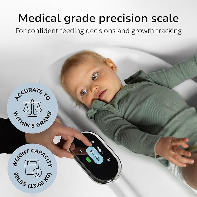 Woddle Multifunctional Smart Baby Changing Pad with Precision Scale for Critical Weight Monitoring + AI App, Noise Machine, Warmer, Night Light, Touchscreen Tracker, All-in-One