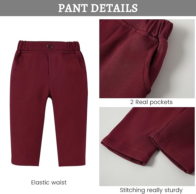 SANMIO Baby Boy Clothes Suits Infant Gentleman Outfit Collared Dress Shirt+Vest+Tie+Corsage+Pants 5Pcs Baby Suit Sets