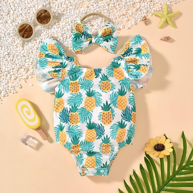 Toddler Girl Baby Ruffles Mermaid Fish Scale Swimsuit One Piece Swimwear Bathing Sunsuit