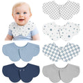 Muslin Baby Bibs, 6 Pack 100% Cotton Absorbent 360 ° Rotate Flower-Shaped Bandana Drool Bibs for Baby Girls & Boys