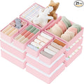 Criusia Drawer Organizer Clothes, 21 Pack Dresser Organizer for Baby Clothes, Underwear, Sock - Foldable Closet Organization and Storage Dividers Bins for Nursery, Bedroom (Pink)