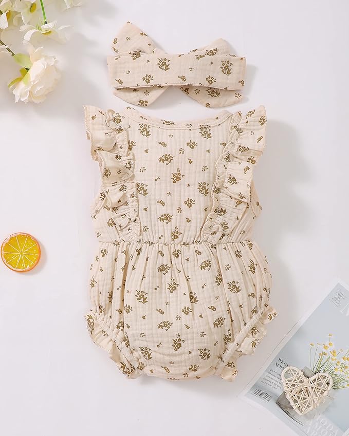 Renotemy Newborn Infant Baby Girl Clothes Rompers Summer Jumpsuits Short Sleeve Romper Infant Baby Clothes Girl