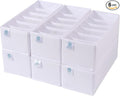 Qozary 6 Pack Sock Underwear Drawer Organizer Dividers, Collapsible Cabinet Closet Storage Boxes for Clothes, Socks, Lingerie, Underwear, Tie, Belt, Baby, Bedroom