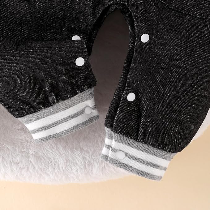 Baby Boy Clothes Fall Winter Outfits Long Sleeve Striped Romper Cute Cartoon Jeans Overalls Pants Set 0-18 Months