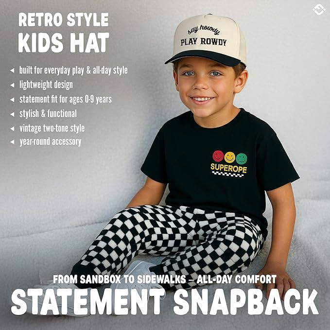 Funky Junque Premium Kids Trucker Hat Vintage Snapback Baseball Cap - Toddler Designs, Infant Sizes