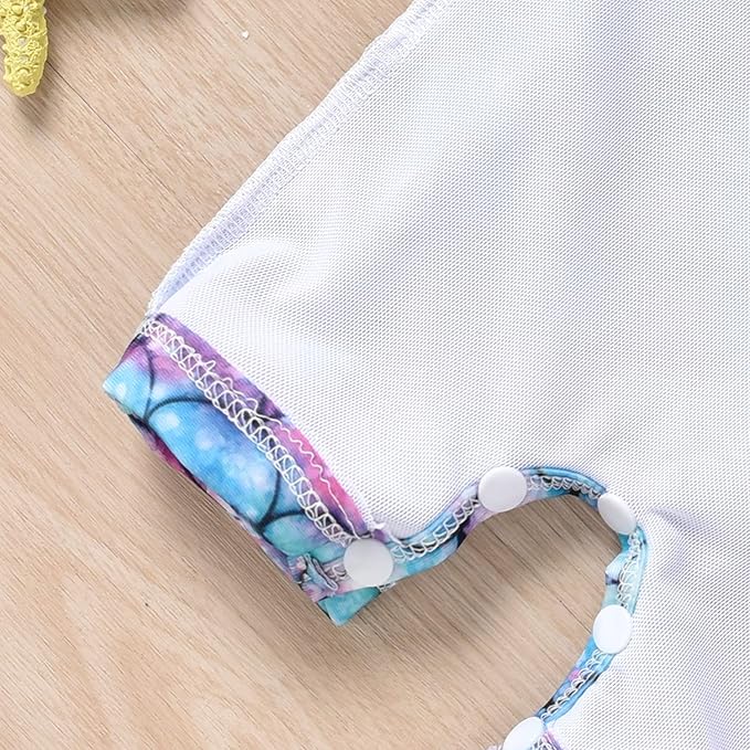 Aalizzwell Baby Girls Long Sleeve One Piece Bathing Suit with Hat