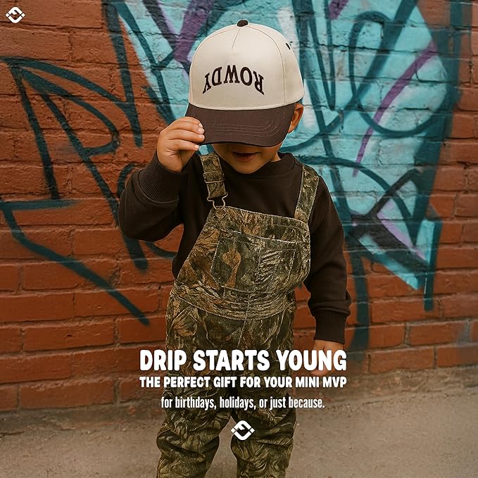 Funky Junque Premium Kids Trucker Hat Vintage Snapback Baseball Cap - Toddler Designs, Infant Sizes