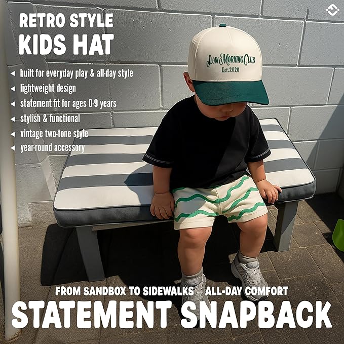 Funky Junque Premium Kids Trucker Hat Vintage Snapback Baseball Cap - Toddler Designs, Infant Sizes