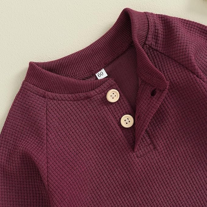 Kuriozud Newborn Infant Unisex Baby Boy Girl Clothes Button Romper Jumpsuit Basic One Piece Outfits