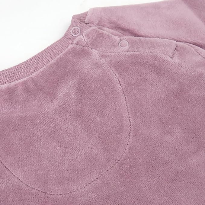 HonestBaby Baby 2-Piece Cozy Velour 100% Organic Cotton Sweatshirt and Jogger Sweatpants Set
