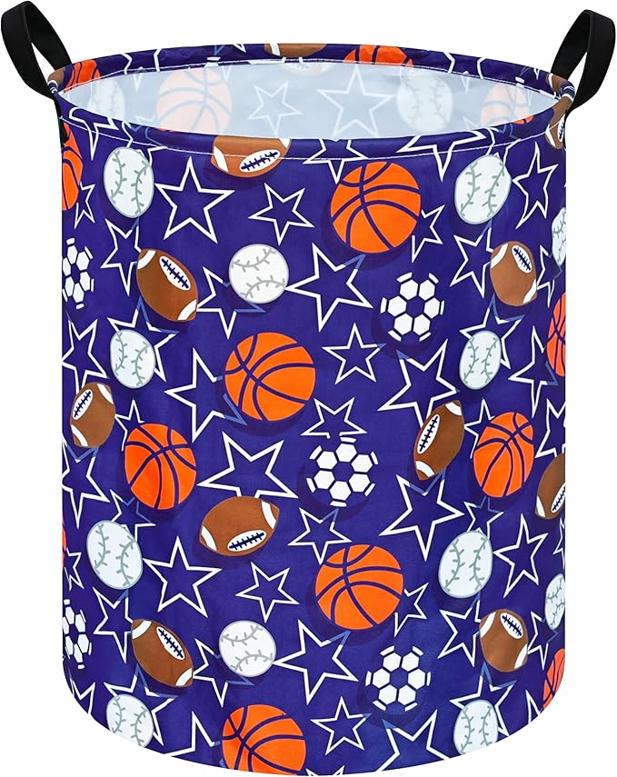 Round Laundry Hamper Storage Basket Laundry Organizer Hamper Storage Bins Clothes and Toys Box Nursery Hamper Gift Basket For Kids with Handles