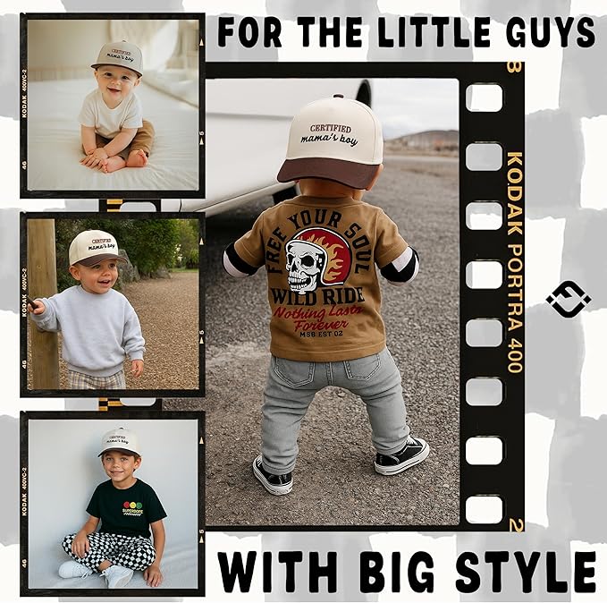 Funky Junque Premium Kids Trucker Hat Vintage Snapback Baseball Cap - Toddler Designs, Infant Sizes