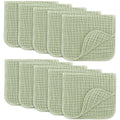 Comfy Cubs Muslin Burp Cloths 20" x 10", Pack of 10 - Large, 6-Layer, Ultra Absorbent 100% Cotton for Baby Drool and Messes - Soft, Safe & Gentle Baby Burp Cloths for Boys & Girls - Sage
