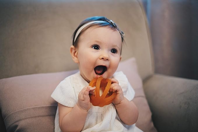 Teether for Babies Without BPA, 100 Percent Natural Rubber Toy for Infants, Plant Based, No Parabens, No PVC, and No Phthalates, Unscented