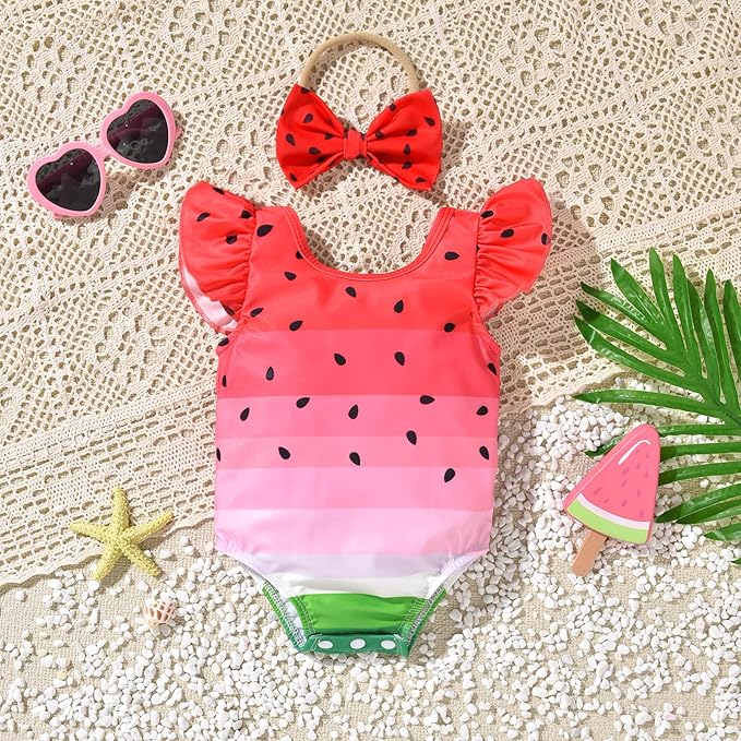 Toddler Girl Baby Ruffles Mermaid Fish Scale Swimsuit One Piece Swimwear Bathing Sunsuit