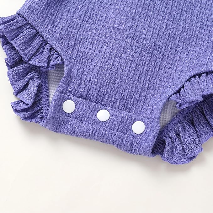 YOUNGER TREE Infant Baby Girls Swimsuit Long Sleeve Swimsuits One Piece Swimsuit Solid Color Bathing Suit with Hat, UPF 50+