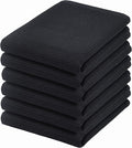 PurpleEssences Waffle Weave Kitchen Towel, 100% Cotton - 15 x 25 Inches, with Hanging Loop Ultra Soft Absorbent Quick Drying Dish Cloth, Tea & Hand Towels, 6 Pack - Fall Thanksgiving Halloween - Black