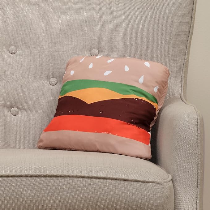 Lambs & Ivy Interactive 2-n-1 Soft Toddler Hamburger/Barbeque Pillow Play Set