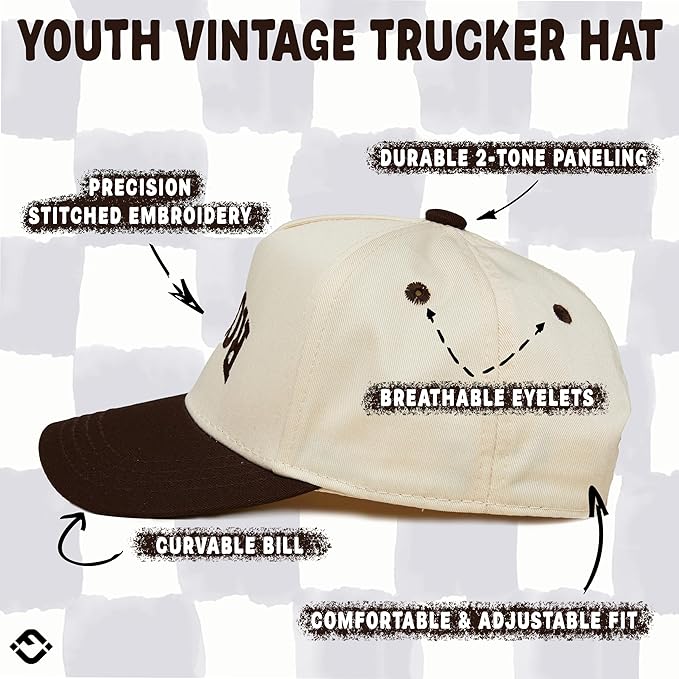 Funky Junque Premium Kids Trucker Hat Vintage Snapback Baseball Cap - Toddler Designs, Infant Sizes