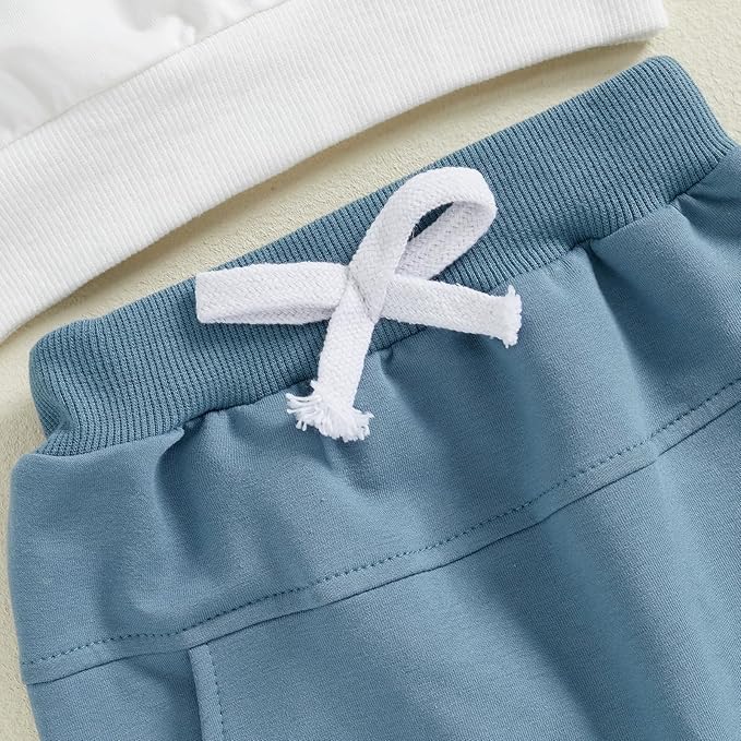 Toddler Baby Boy Fall Winter Outfit Long Sleeve Letter Print Sweatshirts and Jogger Pants Infant Boy Clothes