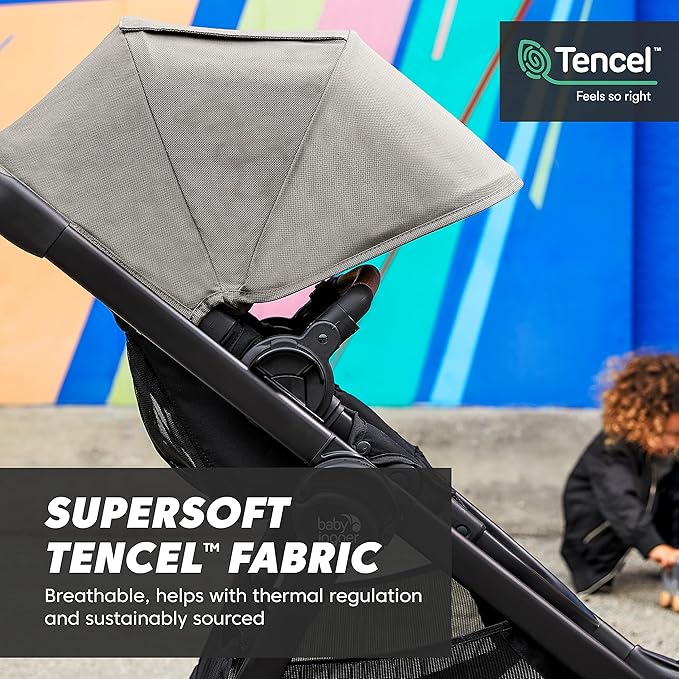 Baby Jogger City Select 2 Single-to-Double Modular Stroller Eco Collection Harbor & Tencel Grey