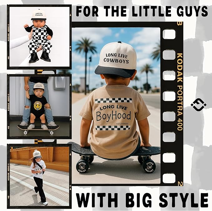 Funky Junque Premium Kids Trucker Hat Vintage Snapback Baseball Cap - Toddler Designs, Infant Sizes