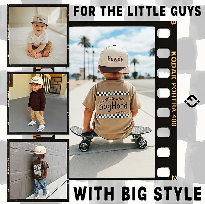 Funky Junque Premium Kids Trucker Hat Vintage Snapback Baseball Cap - Toddler Designs, Infant Sizes