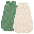 Fleece Baby Sleep Sack 0-6 Months with Plush Dots 1.5 Tog Baby Wearable Blanket with 2-Way Zipper Warm Sleeping Sack for Toddler Infant Newborn - Small, Apricot & Dark Green