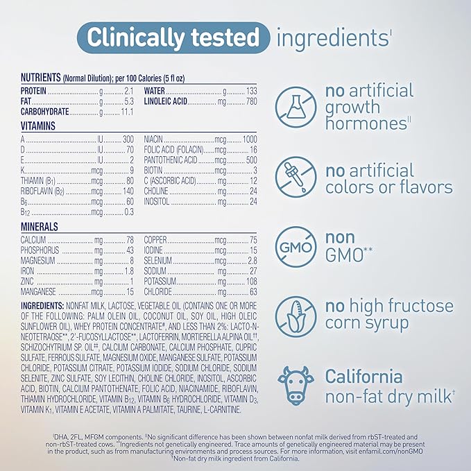 Enfamil Optimum (Enspire), Our Closest Formula to Breast Milk, Immune-Supporting Lactoferrin and Brain-Supporting DHA Baby Formula, Powder 20.5 Oz Tub, Pack of 4