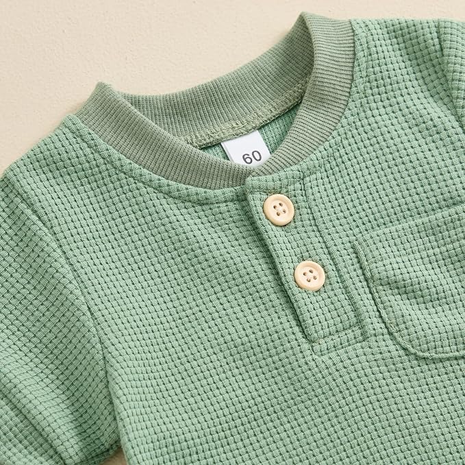 Kuriozud Newborn Infant Unisex Baby Boy Girl Clothes Button Romper Jumpsuit Basic One Piece Outfits